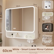 JUNLEGUANG | bathroom cabinet mirror Arc Space Aluminum Smart Lighted Bathroom Mirror Cabinet Storag