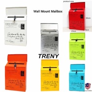 TRENY European Creative Letter Box Iron Mailbox Post Box Wall Mounted Outdoor Letter Post Mail Box