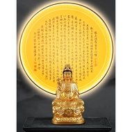 Buddhist Altar Round Background Light God Table Offering Table Guanyin Statue Altar Back Buddha Ligh