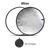 Tấm Hắt Sáng 80CM CHOME Phản Quang 2 Trong 1 (Trắng & Bạc) Miếng Hắt Sáng  Chụp Ảnh Chuyên Nghiệp