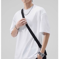 Non-Convex Solid Color T-Shirt 26 Count Double-Strand Pure Cotton 320g Short-Sleeved Plain T Stiff T