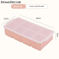 DomeDecor 4 6 8 Lưới Ice Cube Khay Silicone Ice Cube Khuôn Mẫu Lẩu Cơ Sở Bao Bì Hộp Có Không Có Nắp 