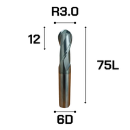 END MILL BALL HRC70° 2F ดอกเอ็นมิลบอล HRC70° 2ฟัน