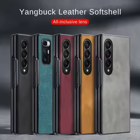 Fashion Solid Color Business Soft Leather Case for Samsung Galaxy Z Fold 3 4 5 6 7 5G Fold4 Fold3 Fo