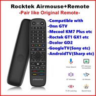 PREMIUM Rocktek Remote + Airmouse RC45 Compatible with G00gle TV ATV Box Mcool Kickpi KP1 Dcolor GD2