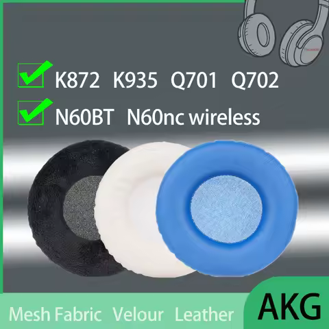 Mesh Fabric Velour Leather Earpads for AKG K872 K935 Headphones Q701 Q702 Ear Cushions N60BT N60nc W