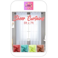 1PC Sheer See-Through Window Curtain - Available in Different Colors - (5 FT x 7 FT)