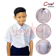 CANGGIH Baju Sekolah Kemeja Lelaki Lengan Pendek Putih (CP001-BS)