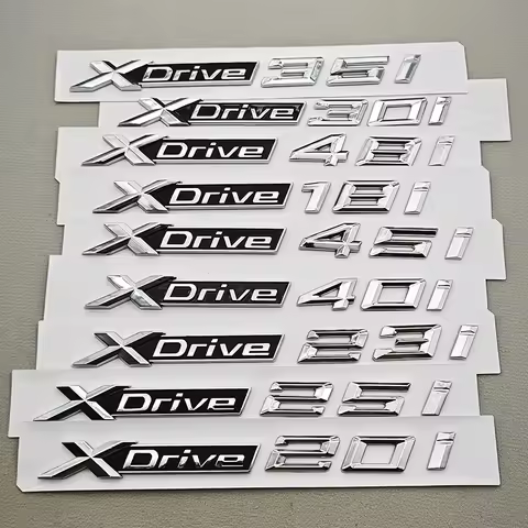 Chrome Logo XDrive 18i 20i 23i 25i 30i 35i 40i 45i 48i Emblem Car Trunk Badge For BMW X1 X2 X3 X5 X6