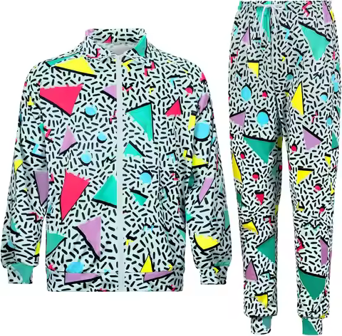 Mepase Retro 80s 90s Outfit for Men Side Taping Sportswear Urbanwear Streetwear Casual Long Sleeve 9