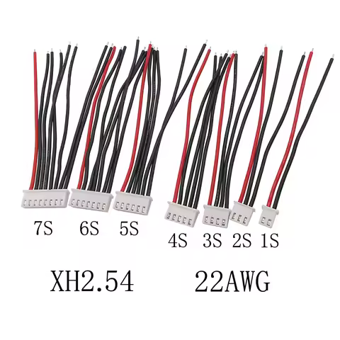 5Pcs JST XH 2.54mm Female Socket Lipo Battery Balance Wire Extension Charger Plug Connector 22AWG Si