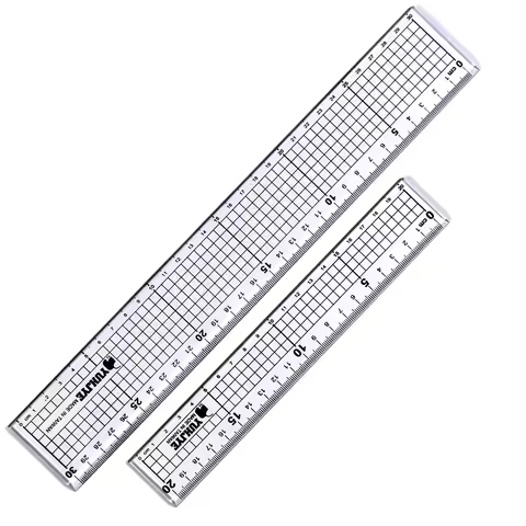 30cm/20cm Quilters Ruler with Double Colored and Grid Lines Patchwork Acrylic Sewing Ruler for Sewin