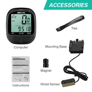 Bike Computer Bicycle Waterproof Wired Speedometer and Odometer Stopwatch Cycle Bike Computer with L