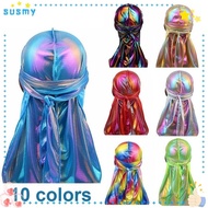 SUSMY Durag Cap Men Long Tail Headwear Bandana Chemo Pirate Cap Hip Hop Cancer Head Scarf