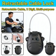 Helmet, Lock, 3-Digit, Luggage, Bicycle, Cable, Retractable, Motorcycle