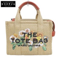 二手 Marc Jacobs Raffia Daisy THE TOTE BAG，2-Way Tote/手提包/肩背包，米色/RED。