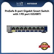 Netgear ProSafe 8-port Gigabit Smart Switch with 1 PD port GS108T