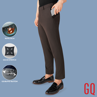 GQ Perfect Ankle Pants กางเกงผู้ชายขาห้าส่วน สีน้ำตาล