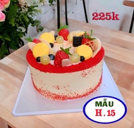 Bánh sinh nhật giả cực đẹp . bánh kem mặt đỏ hoa quả h15