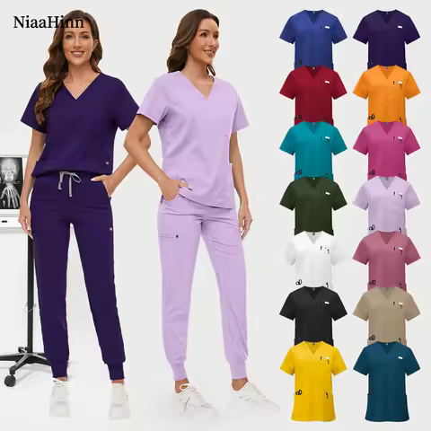Classic Nurse Accessories Scrub Set Men Nurse Accessories Surgical Medical Uniform Dental Clinic Top