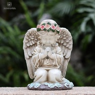 [SONONIA] Angel Garden Statue Solar Decor Garden Figurine Praying Angel Figurine for