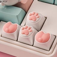 BERSY Pink Cat Claw Keycap Key Chain, Silicone Cat Paws Corgi Buttock Cat Paws Corgi Buttock Keycap,