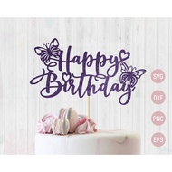 Butterfly Birthday Cake Insert Card Cake Decoration Cake Decoration Birthday Flag Insert Flag 25.9.2