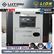 LUTIAN 7.5KW/7500Watt 240V Diesel Sound Proof Generator 7GF-LDEG - Heavy Duty - 6 Months Local Warra