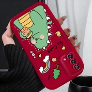 HIJAU Casing hp for OPPO A74 A95 F19 F19s Reno 6 Lite Case Dinosaur green cartoon Kasing silicone Ce