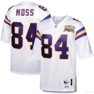 JS Minnesota Vikings NFL Football Jersey Moss Tshirt Top Jersey Retro Sport Tee Unisex Plus Size SJ