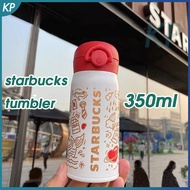 Starbuck แก้วเก็บความร้อน350Ml น่ารักรหัสรักขวดน้ำมีแบรนด์ Co กล่องของขวัญเด็กเกาหลีถ้วยครอบเด้ง