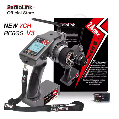 Radiolink RC6GS V3 2.4G 7 Channel Radio Transmitter with R7FG Receiver RC4GS V3 with R6FG for RC Car