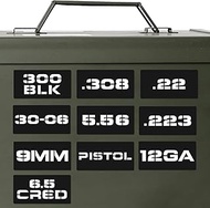Aolamegs 10 Pcs Magnet Labels for Metal Ammo Can, Removable Ammo Can Labels for Ammo Organization an