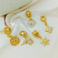 [VJ]Accessories “Cubic Zirconia Dangle Charm/Beads” <CZ13> 999.9 Bangkok Gold Plated