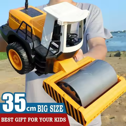 Double E E522 1/20 Big RC Truck Tractor Road Roller 2.4G Remote Control Car Vibrate Engineering Vehi