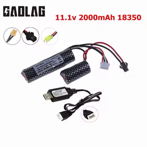 3S 11.1v 2000mAh 25C Li-ion battery /USB charger for Electric water Gel Ball Blaster Toys Pistol RC 