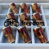 [FHF/fishing house freedom] Wood Handle Knob Round Shape A Rank Premium "Karin" (Padouk) Red and Whi