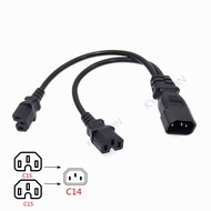IEC 320C14 to 2 x C15 Splitter Power Y Type Adapter Cord 10A 250V UPS Server Single C14 to Dual C15 