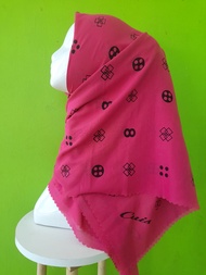 Cuis-Hijab / Hijab Segiempat Voal Motif Pink Fanta / Fushia Lasercut