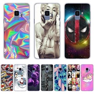 A15-Western Style theme soft CPU Silicone Printing Anti-fall Back CoverIphone For Samsung Galaxy a6 2018/a8 2018/a8 2018 plus/j6 2018/s9