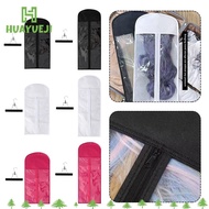 HUAYUEJI Wig Bag, With Hanger Pink Color Wig Storage Bag, Protect Water Dust-Proof Extra Long Wooden