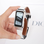 Dây đeo bằng da có khung kim loại cho Huawei Band 10 / Huawei Band 9 / Huawei Band 8 7 6 / Redmi Sma