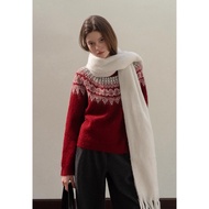 [EGGKA] Fair Isle red sweater