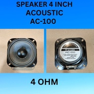 Speaker Woofer ACOUSTIC AC-100 4" 200Watt Speaker Middle Mobil 4inch S