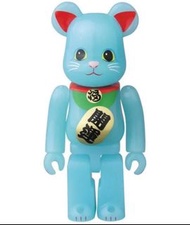 Medicom Bearbrick series 33 Animal Lucky Cat Blue GID 100% be@rbrick 招財貓 夜光