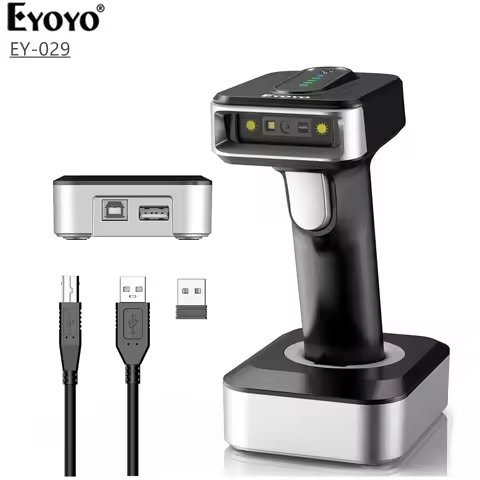 Eyoyo Bluetooth 2D Barcode Scanner EY-029 Automatic Wireless QR Barcode Reader Precise Scanner DataM
