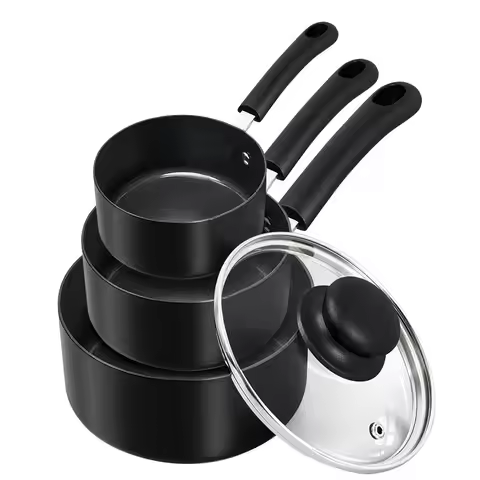 Nonstick Saucepan with Glass Lid 1/2/3QT Small Sacuce Pan Soup Milk Pot Non-Toxic Ceramic Saucepans 