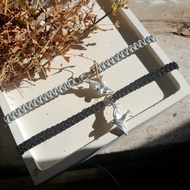 Doves Black Grey Bracelet | Doves Couple Bracelet | Trendy Woven Drawstring Friendship Bracelet