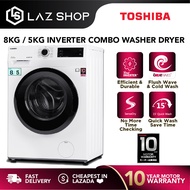 Toshiba (8KG/5KG) Real Inverter Front Load 2 In 1 Washer Dryer TWD-BK90S2M | Combo Washer Dryer | Wa