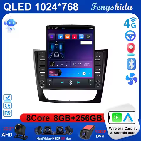 9.7 Android 15 Vertical Style Screen Car Radio GPS for Mercedes Benz E-class W211 E200 E220 E300 E35